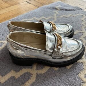 Sam Edelman Silver Dress Shoes with Gold Chain